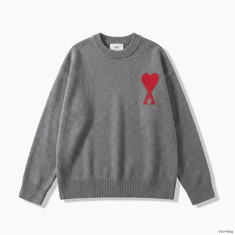 AMIRI Gray Knitwear with Love Heart