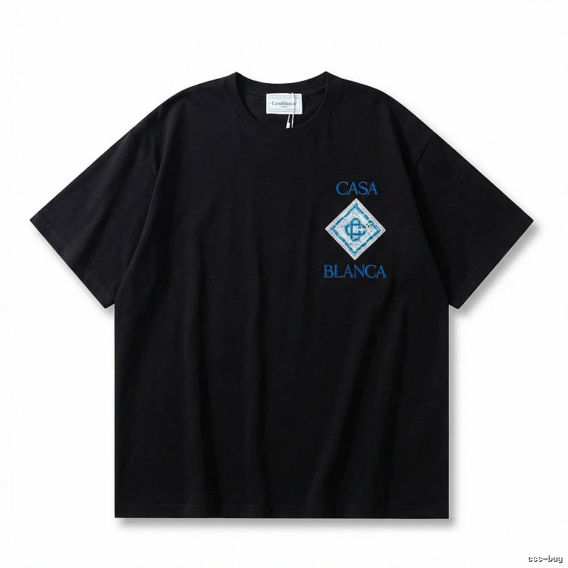 Casablanca trendy brand black short-sleeve