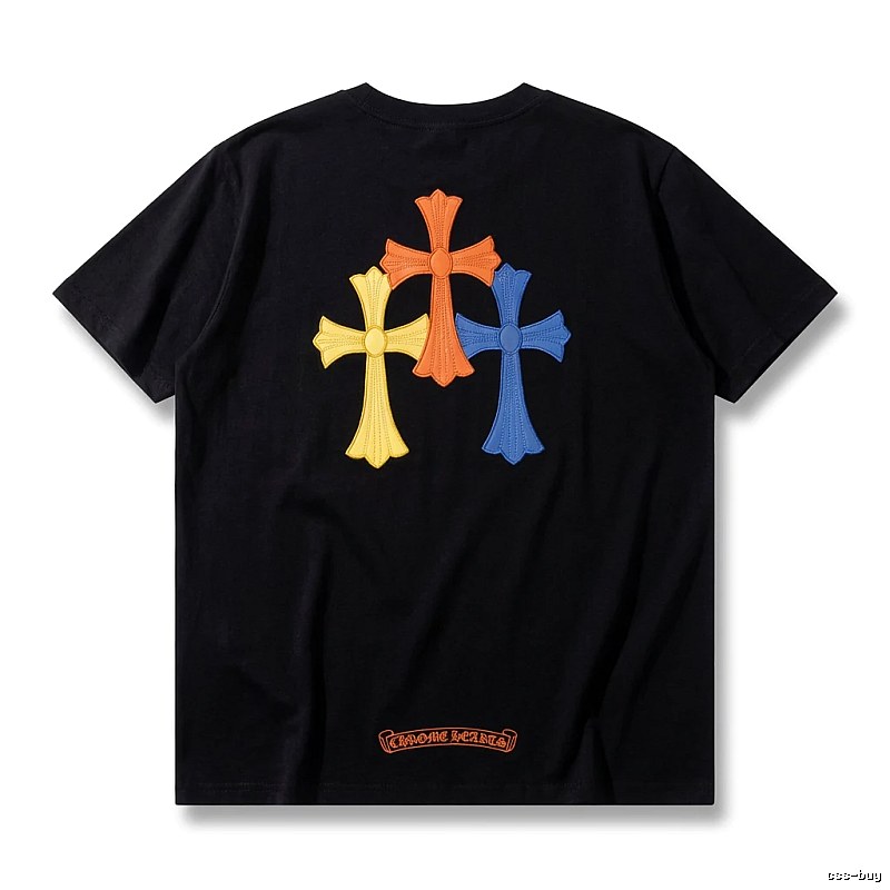 Chrome Hearts Three-color Cross Black Short-sleeve Shirt