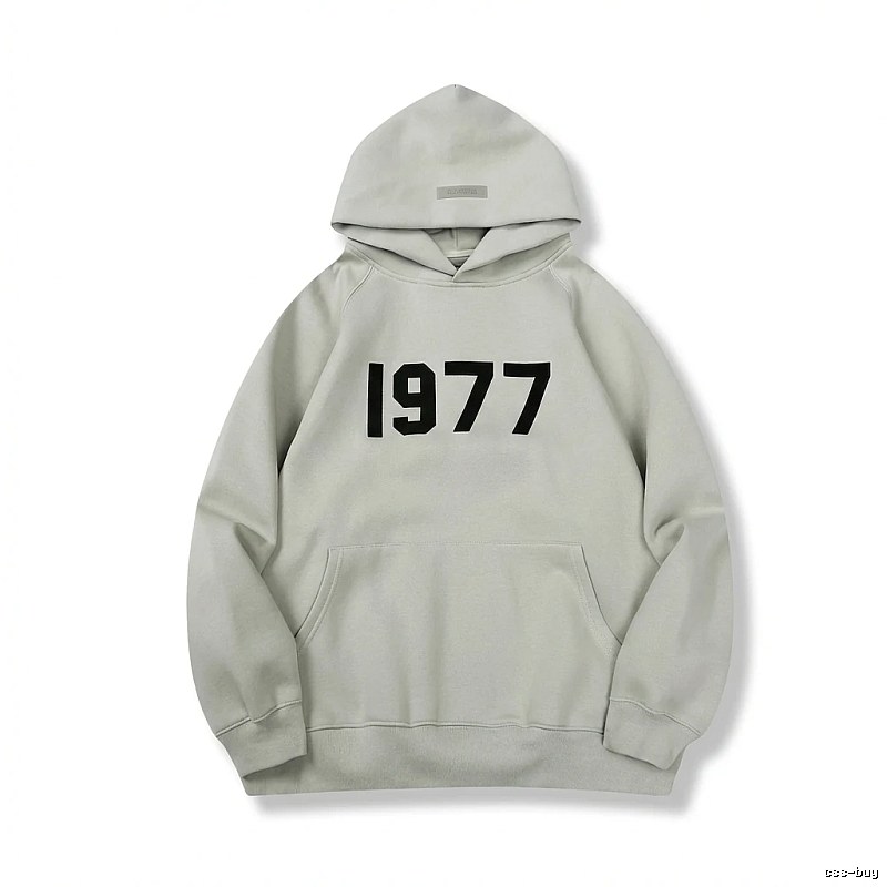 ESSENTIALS 1977 Minimalist Style Light Gray Hoodie