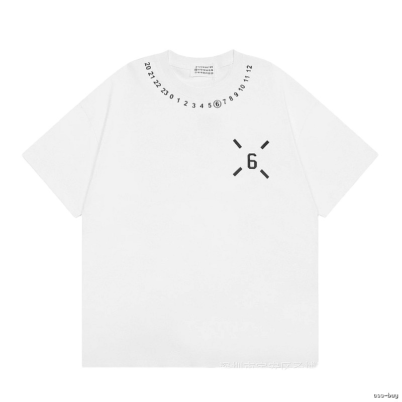 Maison Margiela MM6 streetwear brand casual white short-sleeve T-shirt