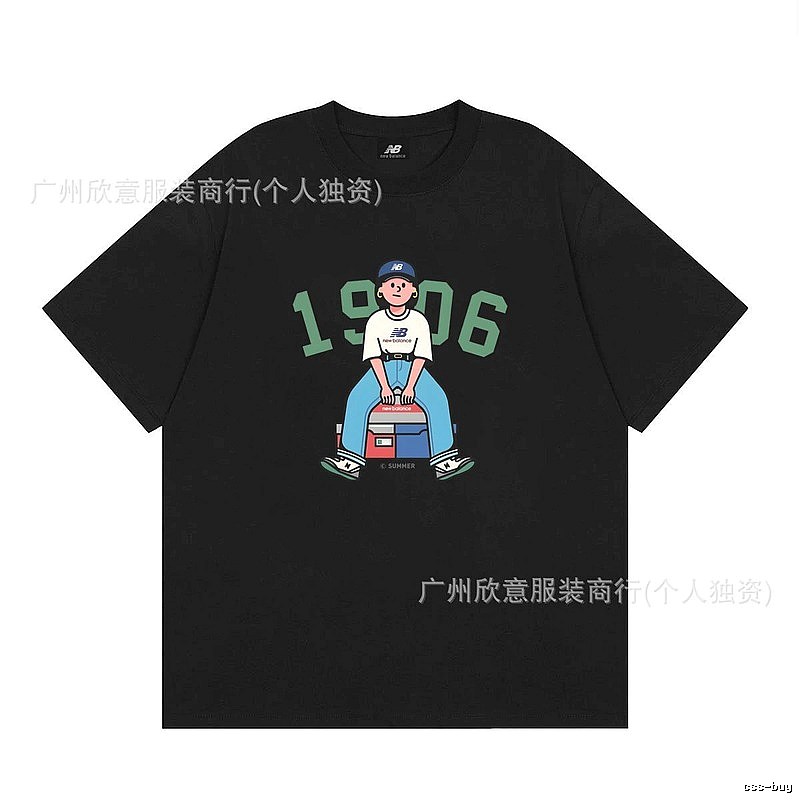 New Balance 1906 Trendy Streetwear Style Black Short-sleeve T-shirt