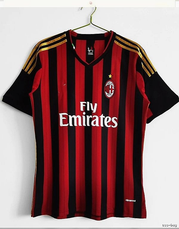 AC Milan Casual Retro soccer jersey Red Black Striped for Comfortable Styling