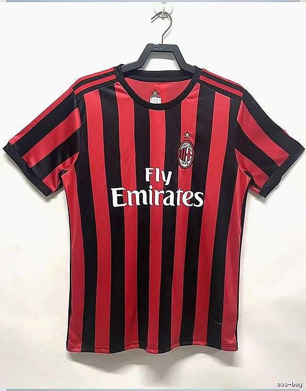 AC Milan Streetwear Retro soccer jersey Red Black Striped with Practical Shape