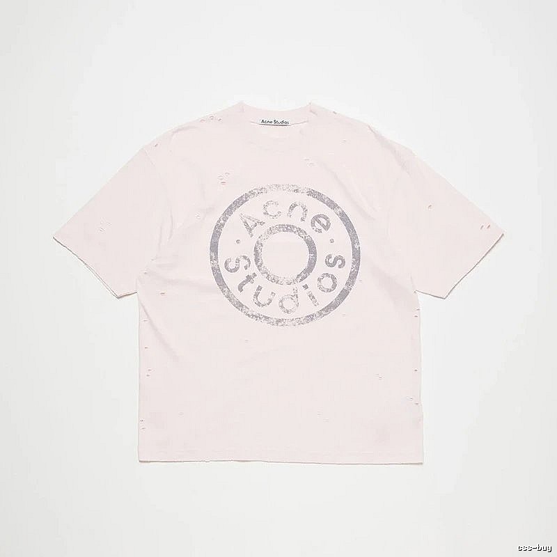 Acne Studios 2090-80 Pink Multicolor Pink Style Ac908041 Stockholm Logo T-Shirt Commuter Look