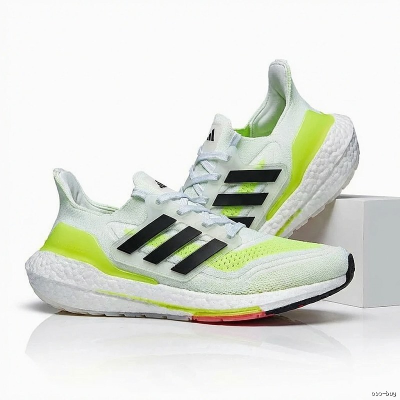 Adidas Ultraboost Trendy White-Green Sports Shoes
