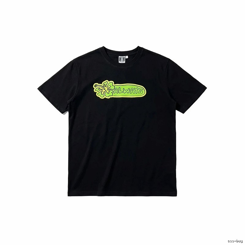 ADWYSD fluorescent printed short-sleeved black T-shirt