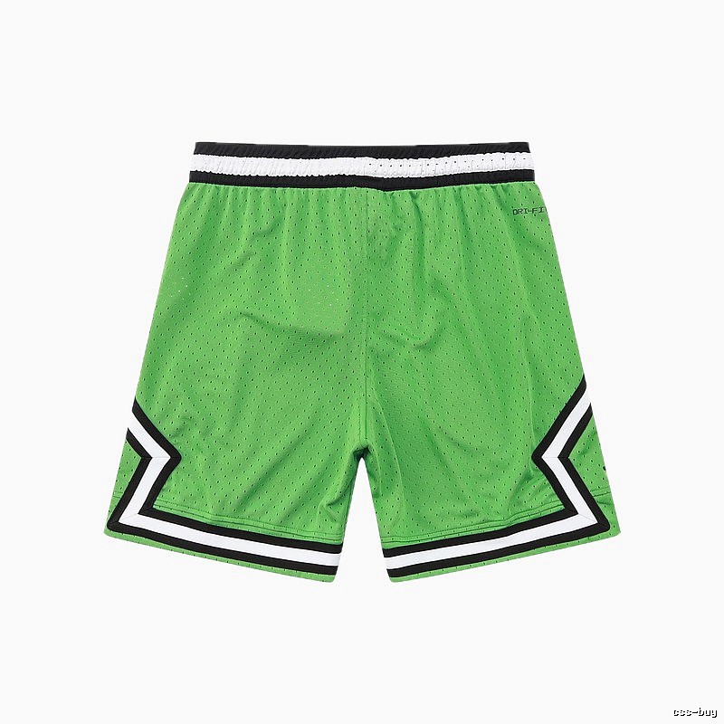 AJ basketball-style green shorts