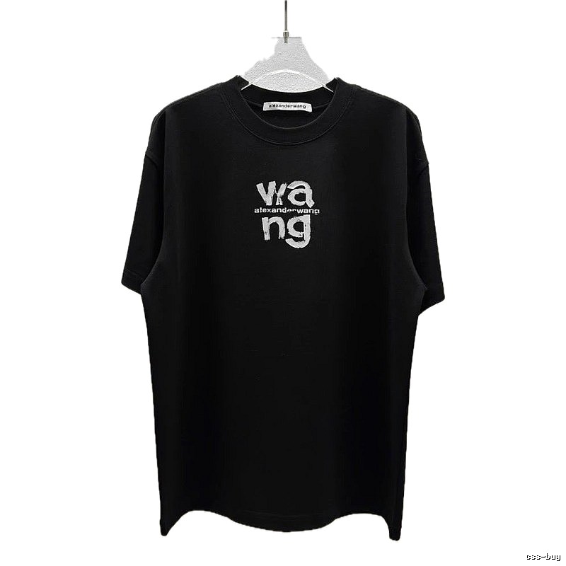 Alexander Wang Letter Print Cool Black T-Shirt