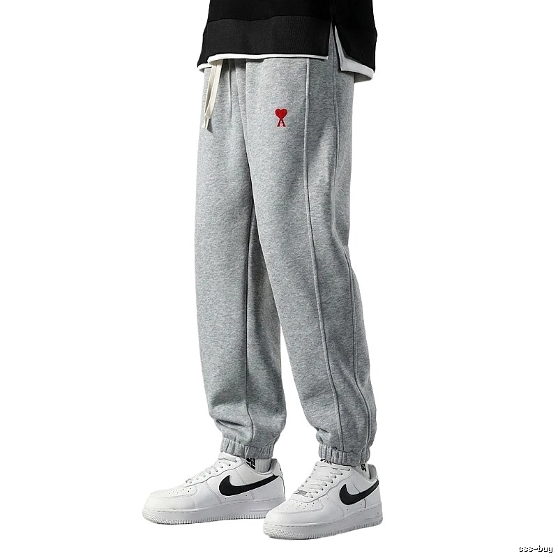 AMI & Easy Casual Style Grey Sweatpants