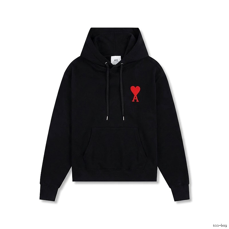 AMI Embroidered Heart Black Sweatshirt