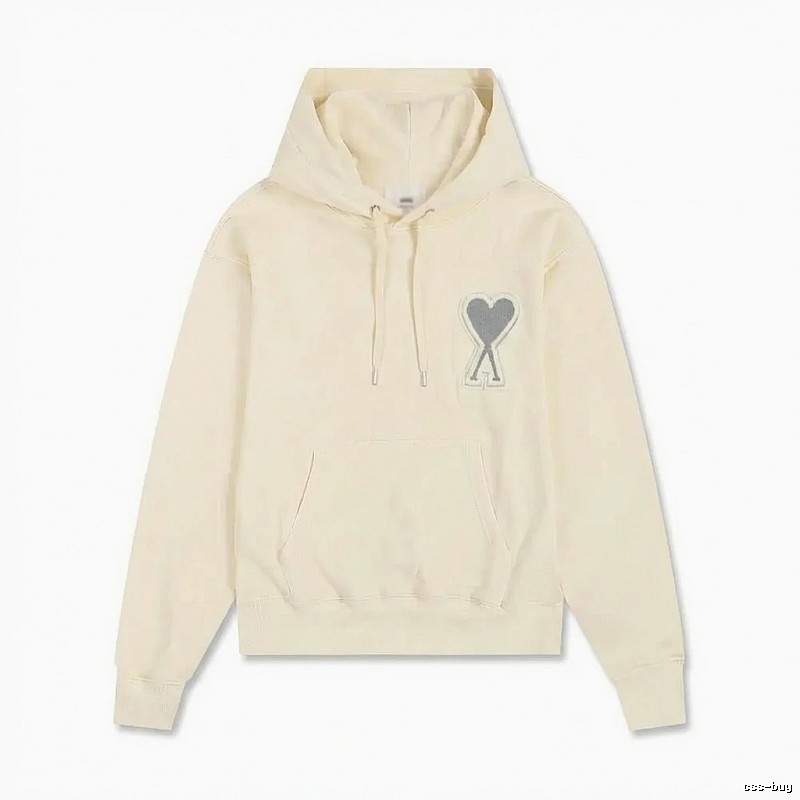 AMI Love Minimalist Style Beige Hoodie
