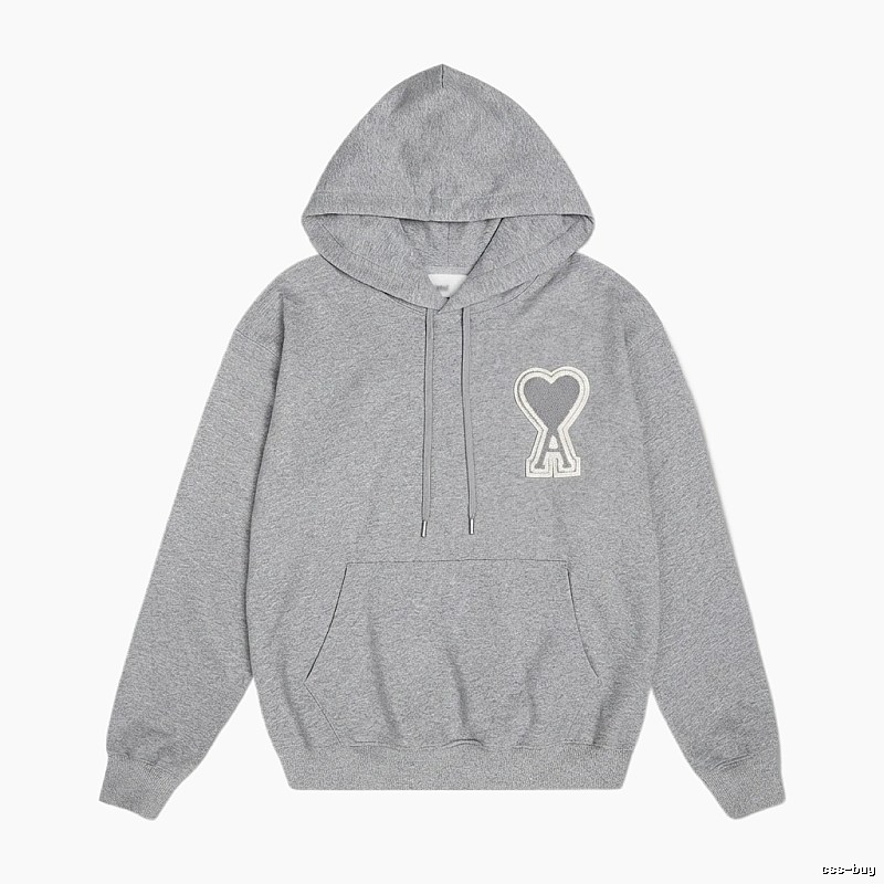 AMI Love Minimalist Style Grey Hoodie