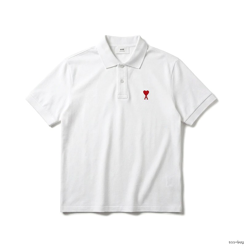 AMI Love Simple White Polo Shirt