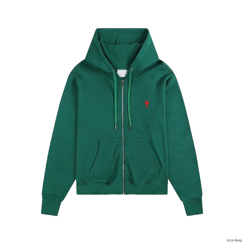 AMI Minimalist Style Dark Green Hoodie