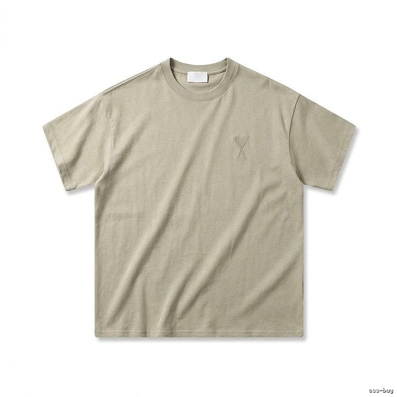 AMI minimalist style khaki T-shirt