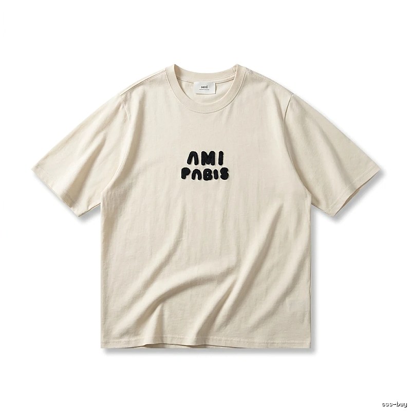 AMI Paris minimalist style beige T-shirt