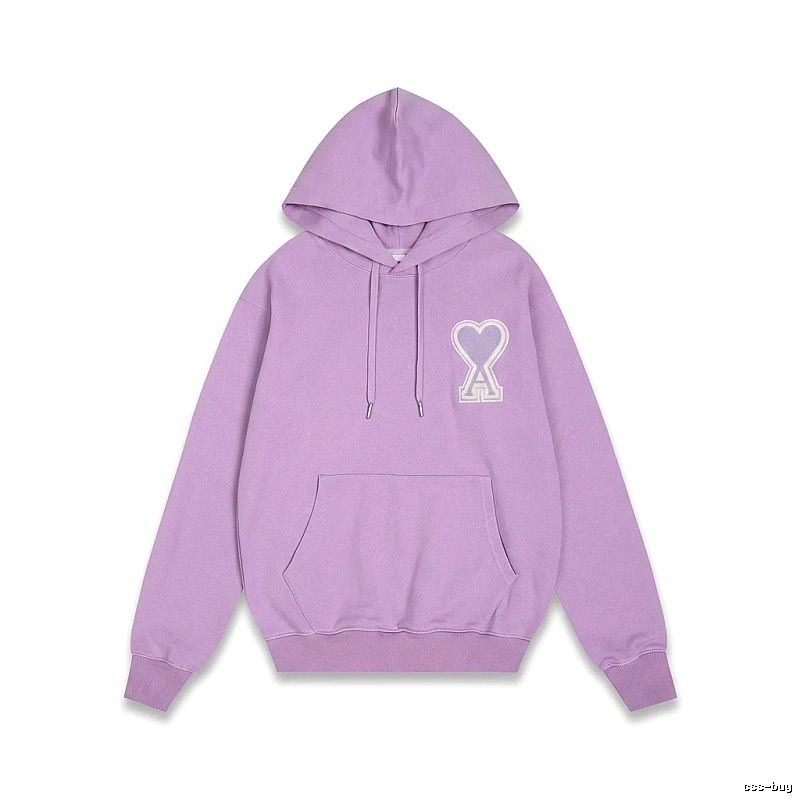 AMI series trendy brand light purple hoodie