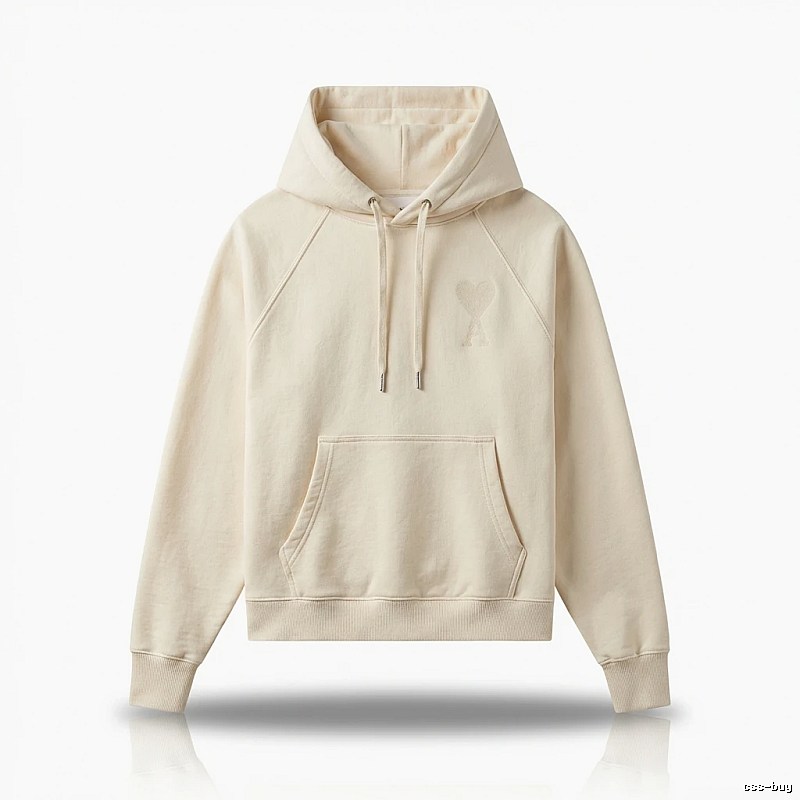 AMI simple and casual style off-white hoodie