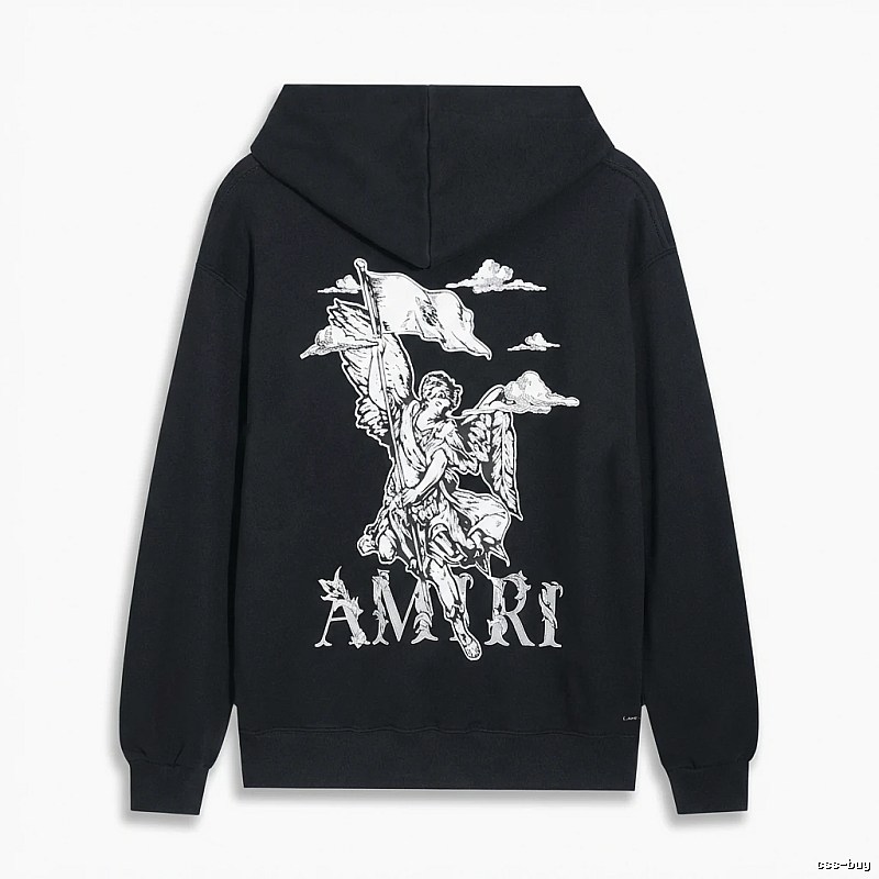 AMIRI Black Sweatshirt with Angel Print