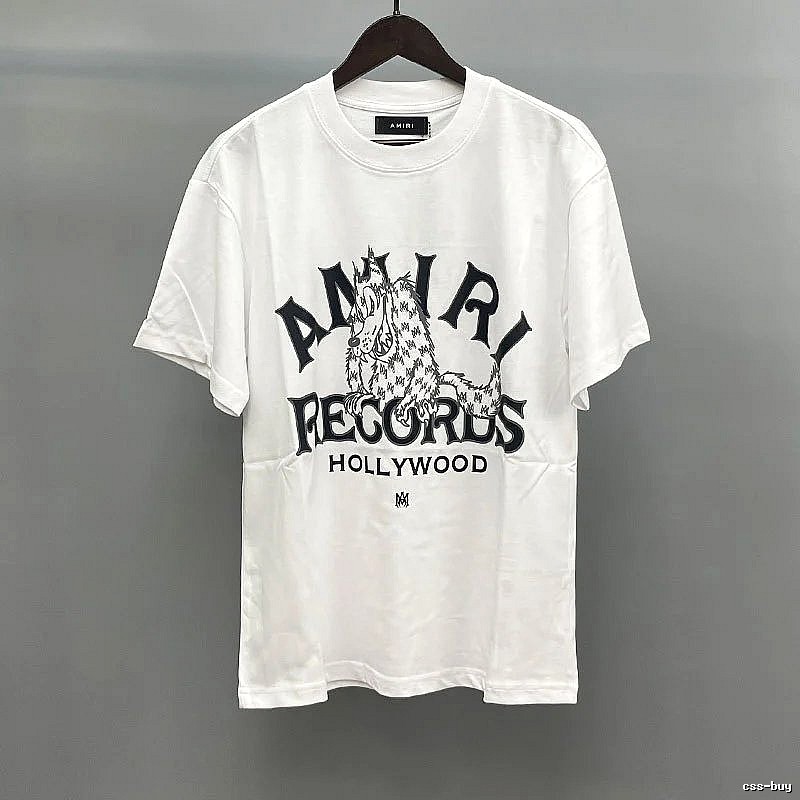 Amiri Letter Graphic White Records Graphic T-Shirt Daily Styling