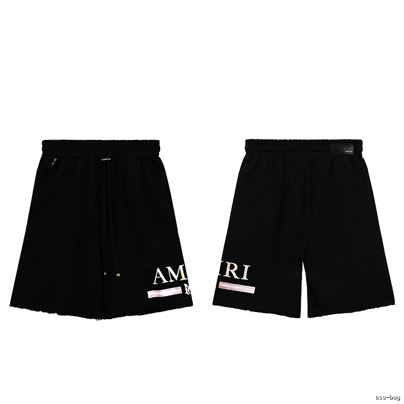 AMIRI Letter Print Street Style Black Shorts