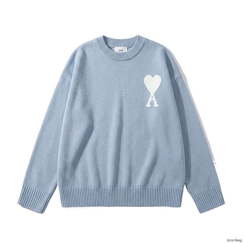 AMIRI Love Simple Style Blue Sweater