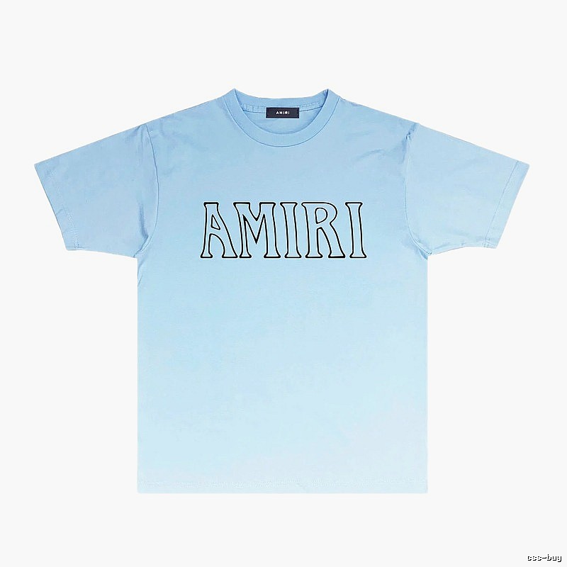 AMIRI minimalist style light blue T-shirt