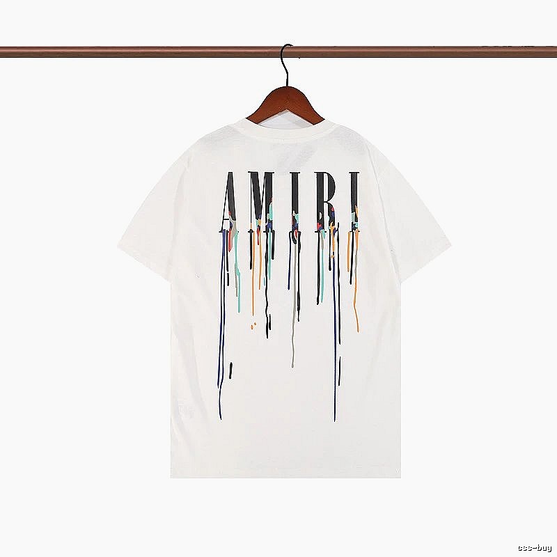 Amiri Patterned Graphic T-shirt White Blue Amiri with Polished Detail