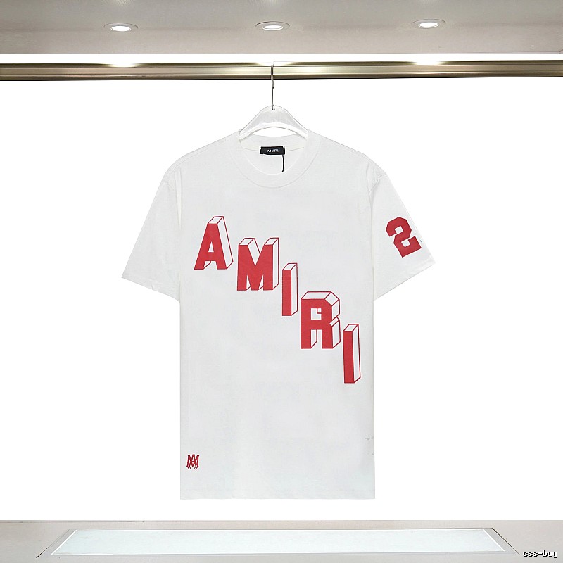Amiri Patterned Graphic T-shirt White Blue Amiri with Signature Styling