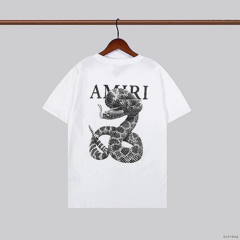 Amiri Resort Graphic T-shirt White Blue Amiri for Travel Looks