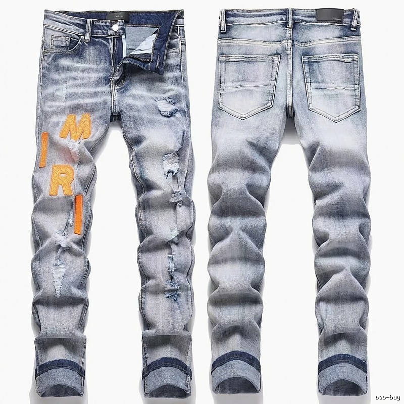 AMIRI Ripped Light Blue Jeans