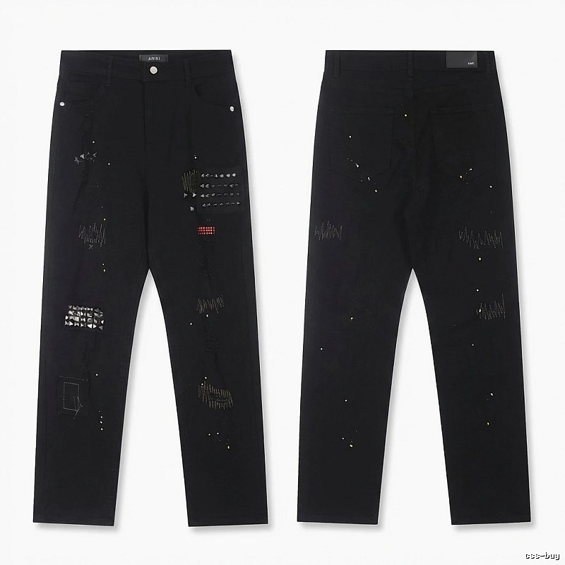 AMIRI Rivet Punk Style Black Pants