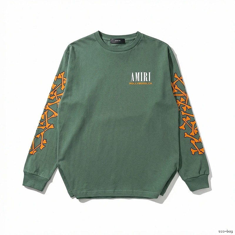 AMIRI Trendy and Cool Style Olive Green Sweatshirt