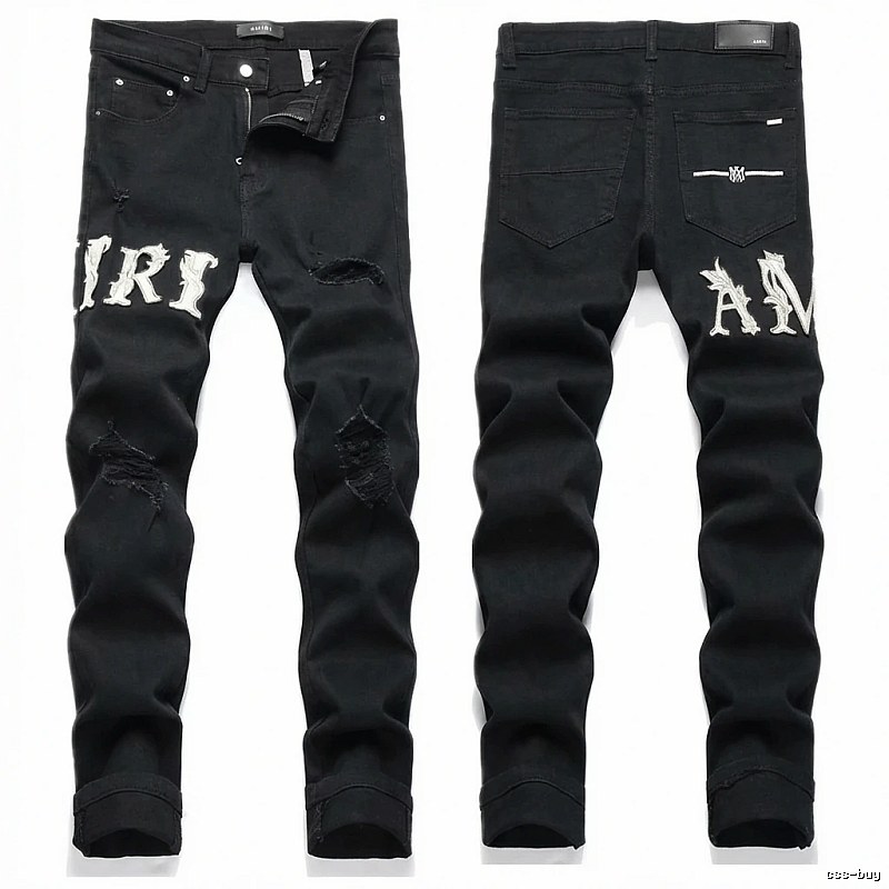AMIRI Trendy Black Jeans with Holes
