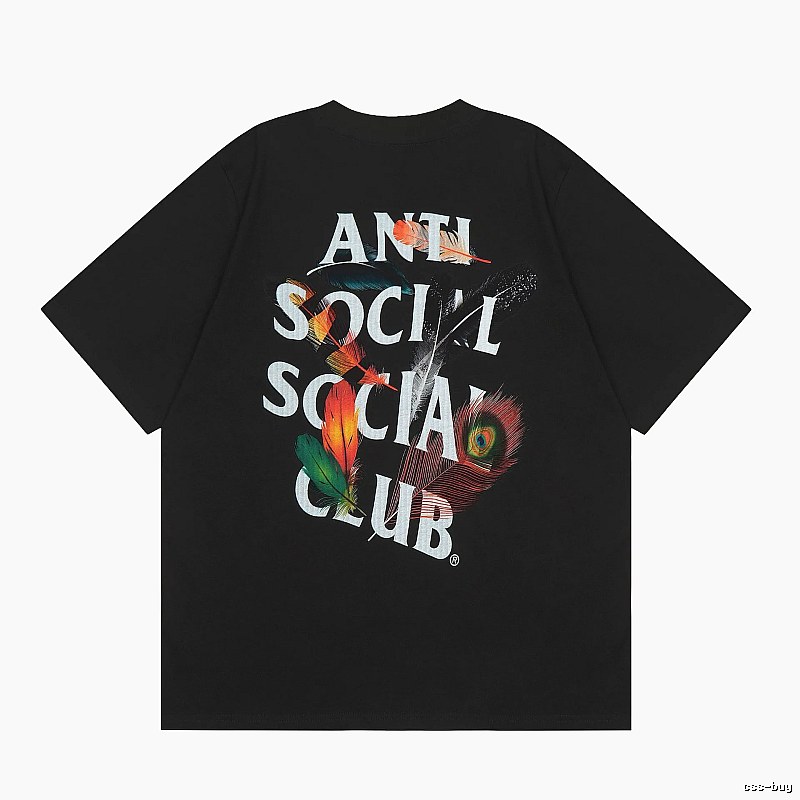Anti Social Social Club Resort Logo T-shirt Black Orange Anti for Travel Looks