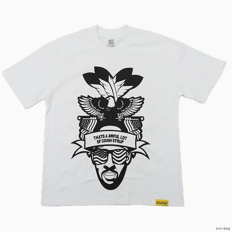 Awful Lot Portrait Print Street Style White T-Shirt
