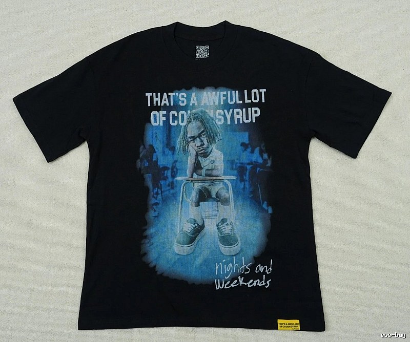 AwfulLot Portrait Print Street Style Black Short-sleeve T-shirt