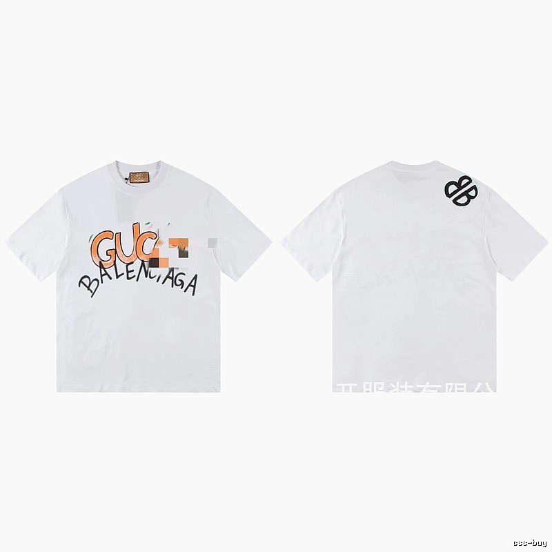 Balenciaga Co-branded Graffiti Street Style White T-shirt