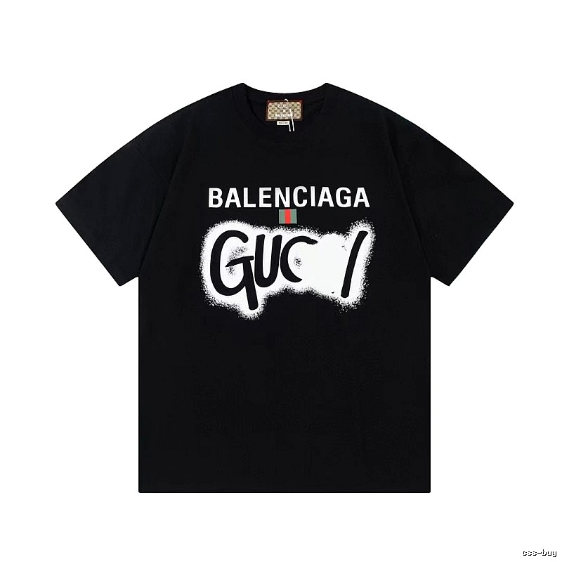 Balenciaga Co-branded Graffiti-style Black T-shirt