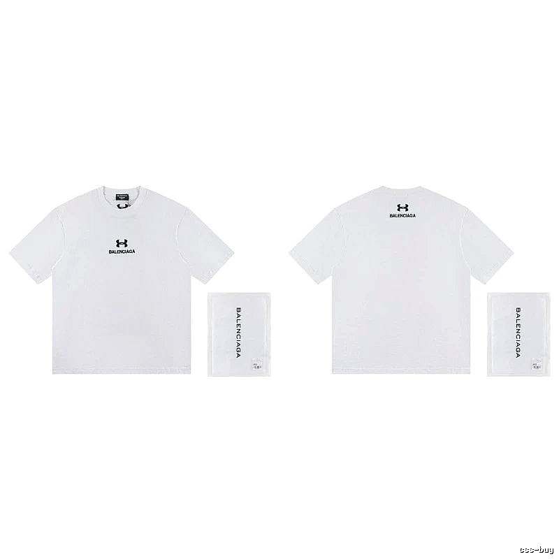 Balenciaga Co-branded Trendy Printed White T-Shirt