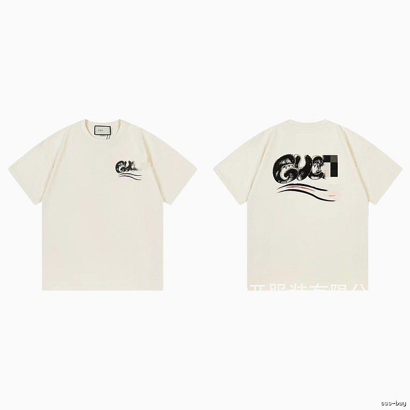 Balenciaga Graffiti Street Style Off-White Short-Sleeve T-Shirt
