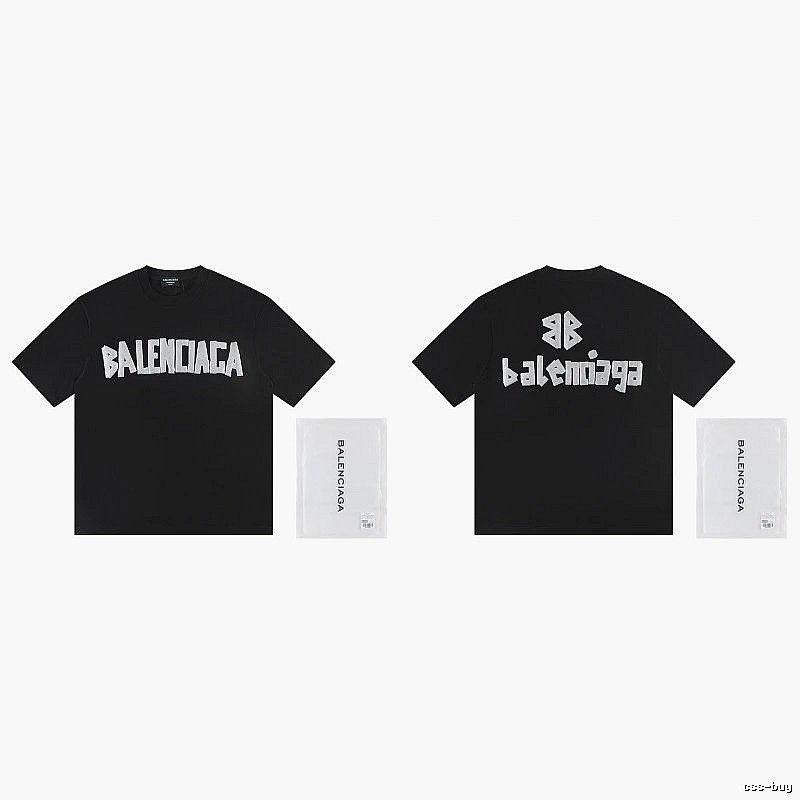 Balenciaga Letter Print Street Style Black T-Shirt