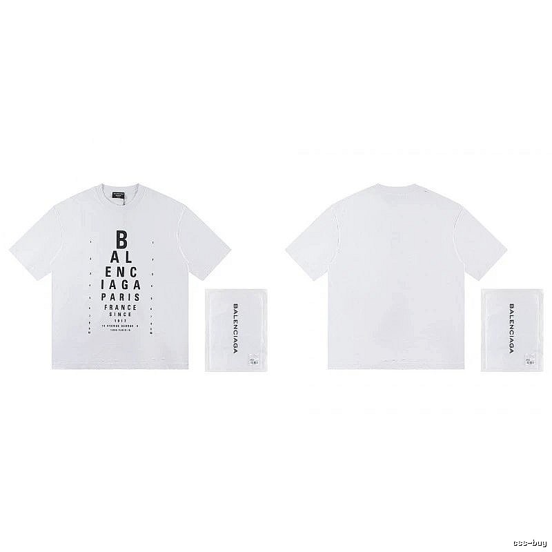 Balenciaga Letter Print Street Style White T-Shirt