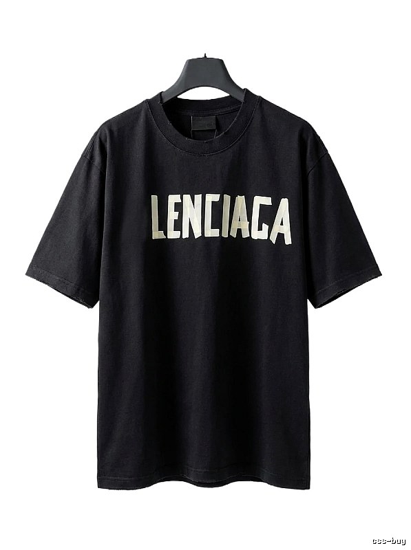 Balenciaga letter-style black T-shirt