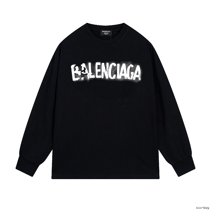 Balenciaga letter style black T-shirt