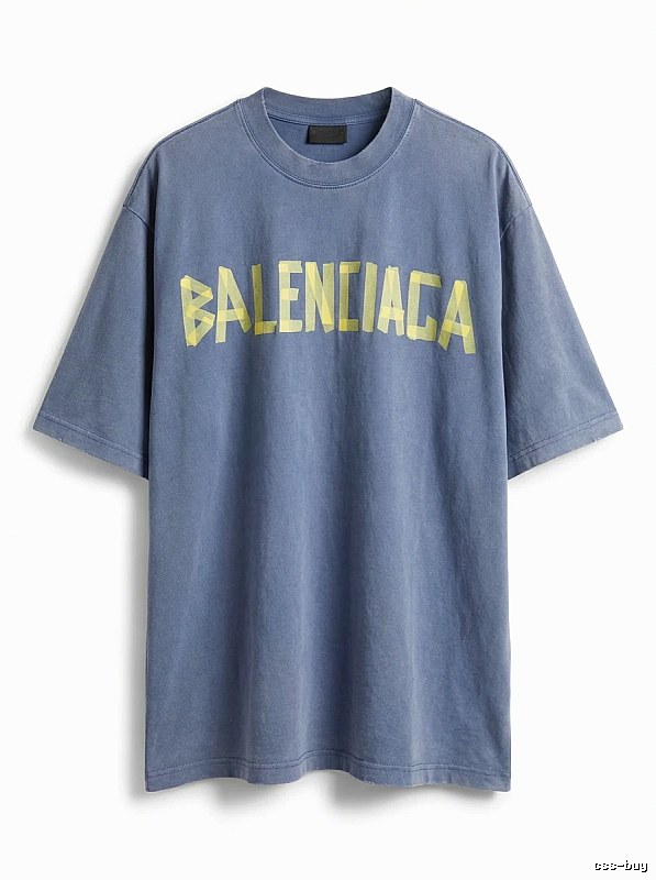 Balenciaga letter-style blue T-shirt