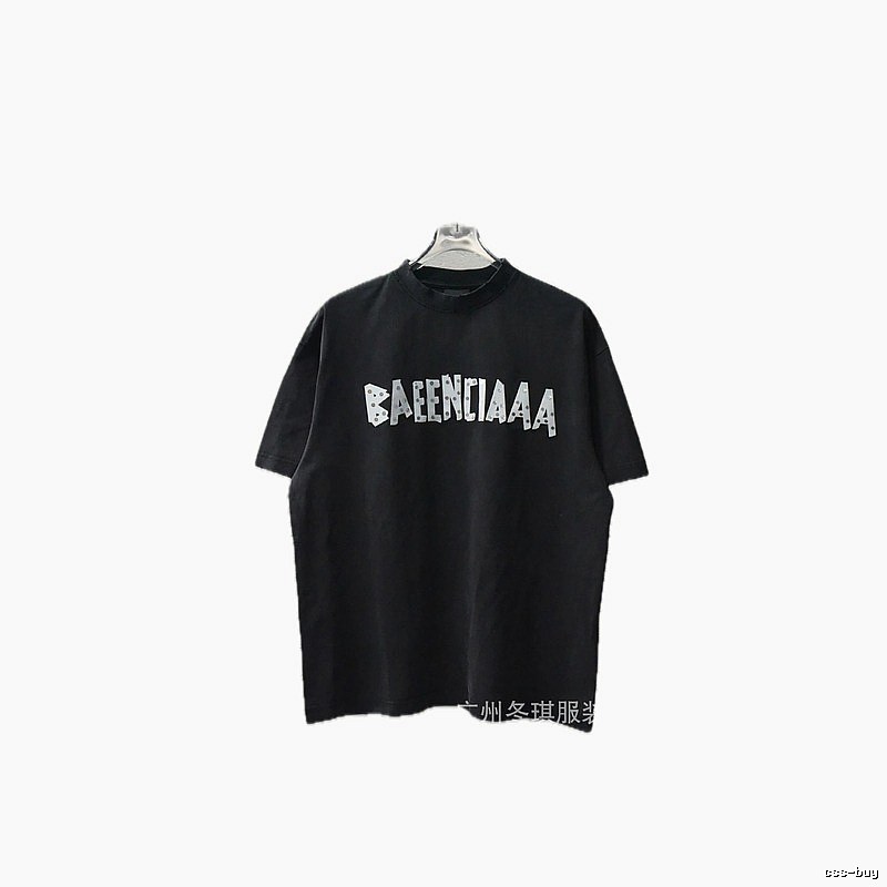 Balenciaga Letter Trendy Cool Black T-shirt