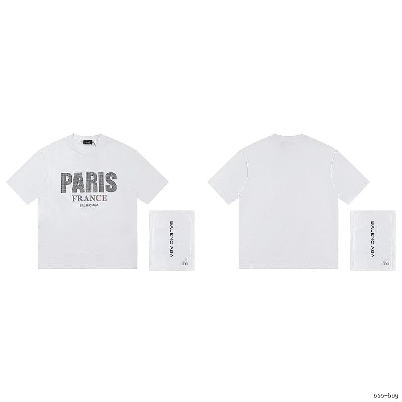 Balenciaga Paris Collection Minimalist Style White T-Shirt