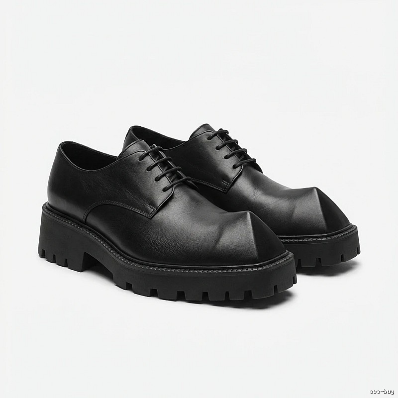Balenciaga pointed-toe dark leather shoes